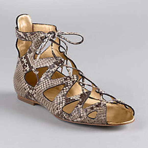Coach Charlize real snakeskin gladiator sandals size 8 - Picture 1 of 7